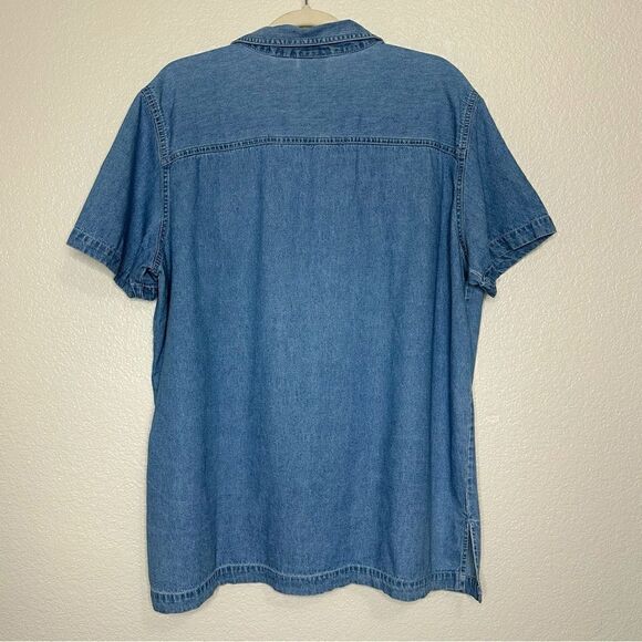 Bobbie Brooks Vintage Blue Denim Embroidered Button Down Shirt - Picture 5 of 11